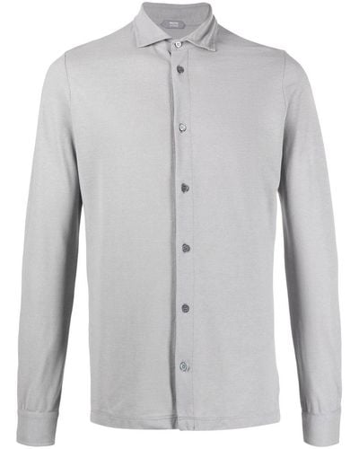 Zanone Button-up Overhemd - Grijs