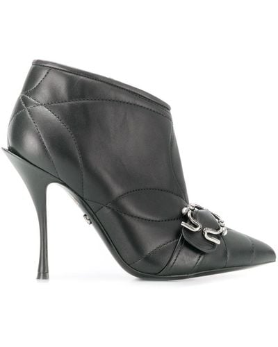 Dolce & Gabbana Quilted Buckled Leather Booties - Black