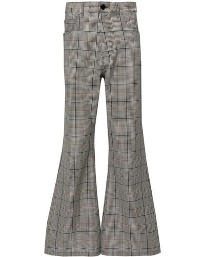 Marni Pantalones acampanados a cuadros gingham - Gris