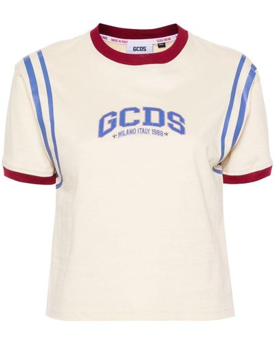 Gcds T-shirt en coton à logo imprimé - Blanc