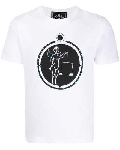 10 Corso Como T-Shirt mit Waage-Print - Weiß