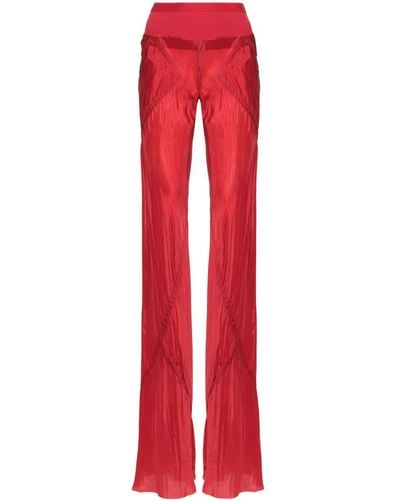 Rick Owens Pantalones extralargos con corte al bies - Rojo