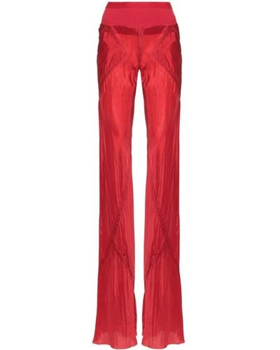 Rick Owens Pantalon long à coutures en biais - Rouge