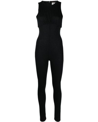 Saint Laurent High-waist Wool Jumpsuit - Black