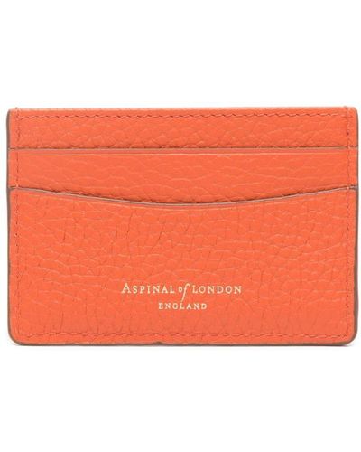 Aspinal of London Slim Leather Cardholder - Orange