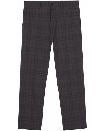 Burberry Pantalon de costume à carreaux - Gris