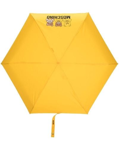Moschino Teddy Bear-print Folded Umbrella - Yellow