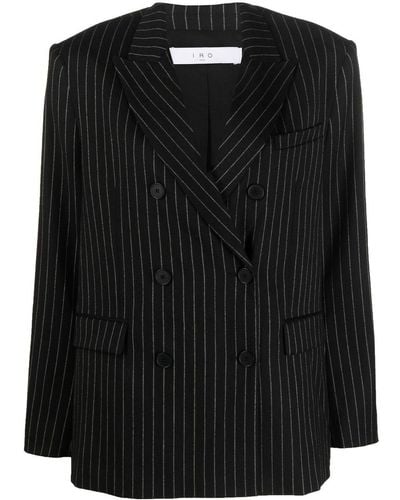 IRO Goni Pinstripe Tailored Blazer - Black