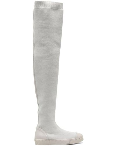 Fabiana Filippi Thigh-high Canvas Boots - White