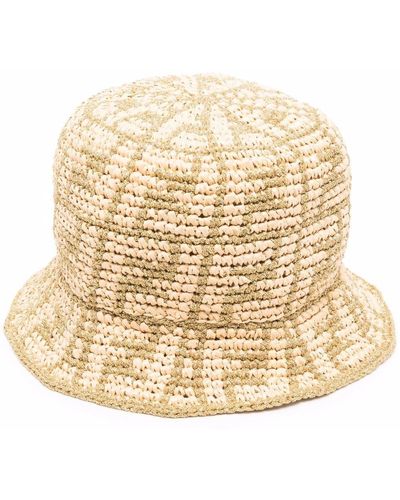 Fendi Woven Ff-Logo Bucket Hat - Natural