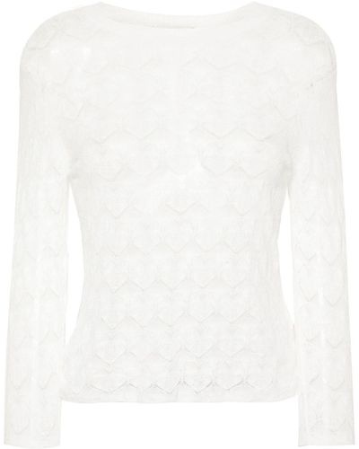 Vince Lace-pattern Cotton Top - White