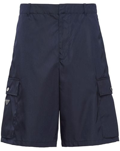 Prada Cargo-Shorts mit Triangel-Logo - Blau