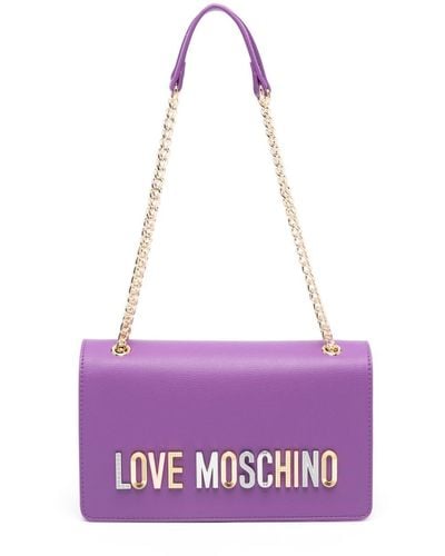 Love Moschino Logo-lettering Cross Body Bag - Purple
