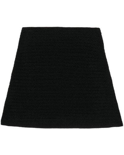 Mach & Mach A-line Knitted Miniskirt - Black