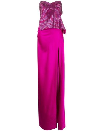 Genny Sequin Draped-panel Gown - Pink