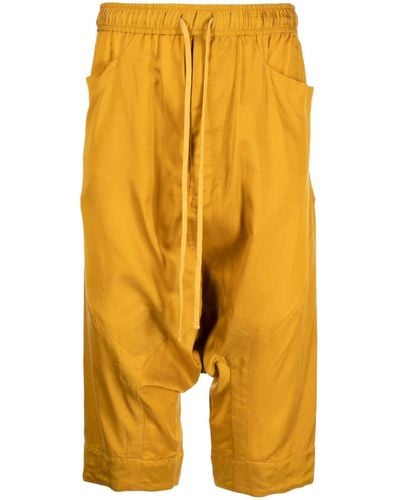Julius Drop-crotch Detail Shorts - Yellow