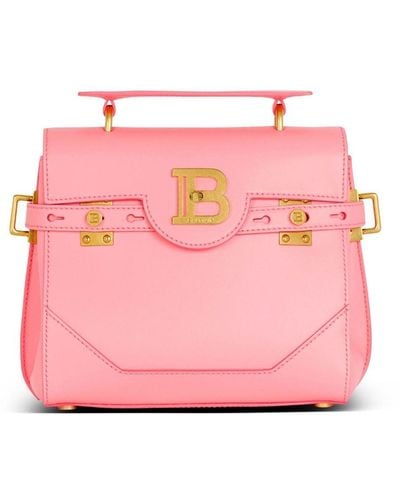 Balmain B-buzz 23 Leather Handbag - Pink
