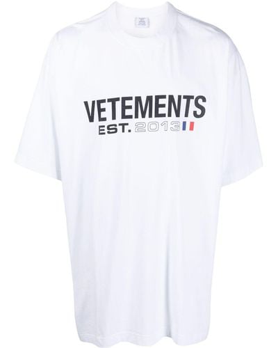 Vetements T-Shirt mit Logo-Print - Weiß