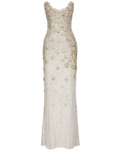 Oscar de la Renta Crystal-embellished Strapless Gown - White