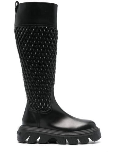Casadei Quilted leather boots - Nero