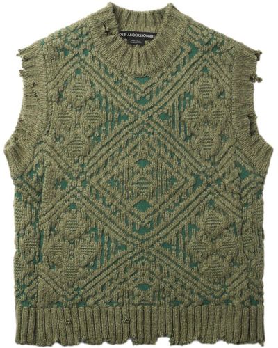 ANDERSSON BELL Gilet con effetto jacquard Dhoom - Verde