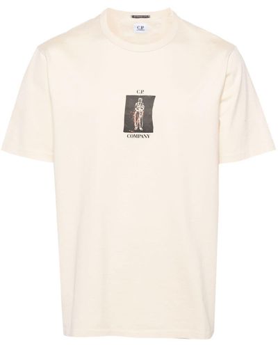 C.P. Company T-Shirt mit Logo-Print - Natur
