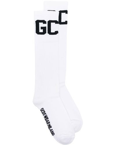 Gcds Intarsia-knit Mid-calf Socks - White