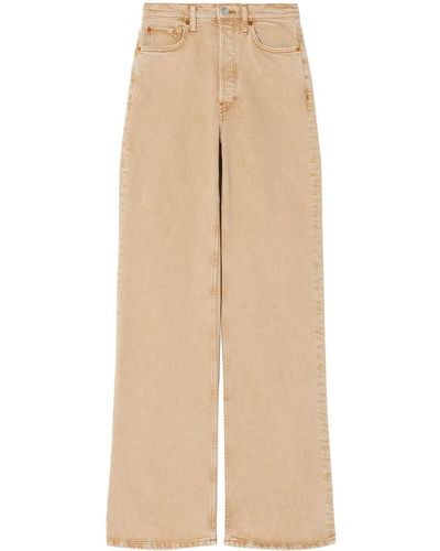 RE/DONE High-waisted Straight-leg Jeans - Natural