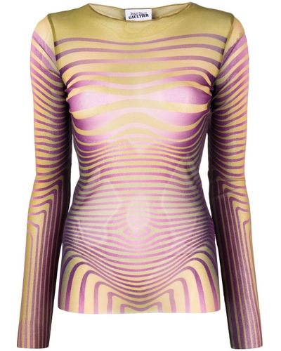 Jean Paul Gaultier Body Morphing Long-sleeve Top - Pink