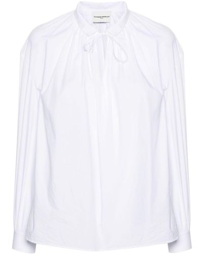 Claudie Pierlot Hemd mit Schleifenkragen - Weiß