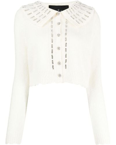 Needle & Thread Embellished Short Cardigan - White