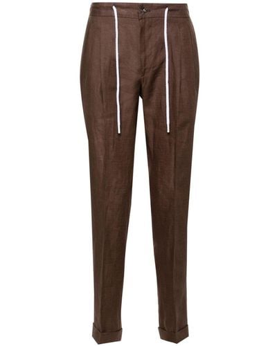 Barba Napoli Roma Linen Trousers - Brown