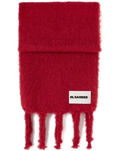 Jil Sander Brushed-effect Mohair-wool Scarf - Red