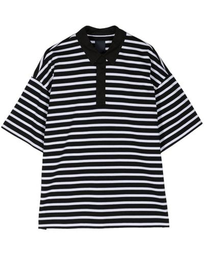 Juun.J Striped Cotton T-shirt - Black