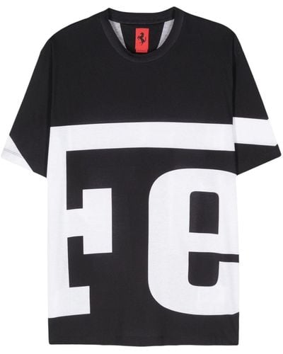 Ferrari Logo-print Cotton T-shirt - Black