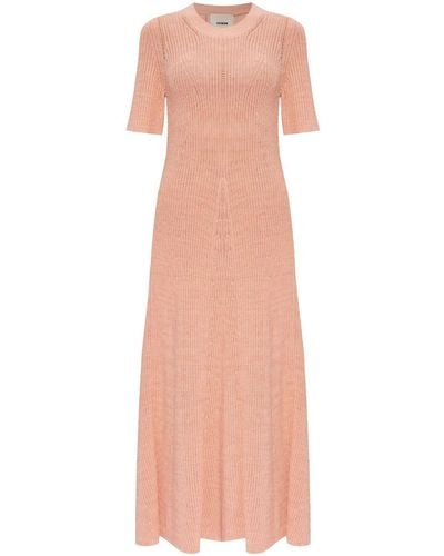 Aeron Selkie Ribbed-knit Midi Dress - Pink