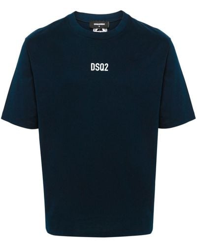 DSquared² T-shirt Met Logoprint - Blauw
