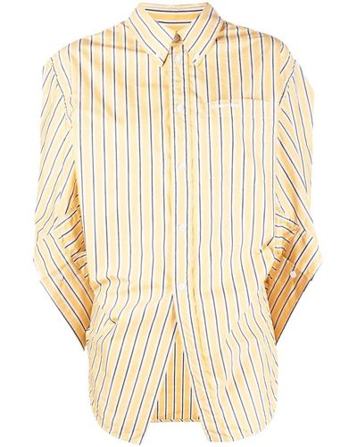 Balenciaga Swing Twisted Striped Shirt - Natural