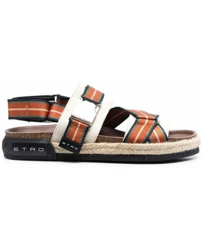 Etro Stripe-detail Slingback Sandals - Brown