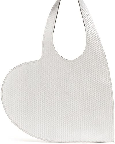 Coperni Heart Leather Tote Bag - White