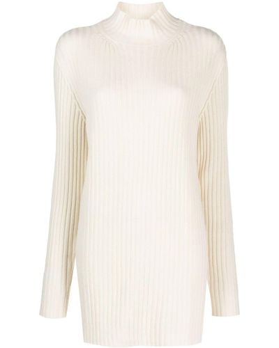 Simonetta Ravizza High-neck Ribbed-knit Dress - White