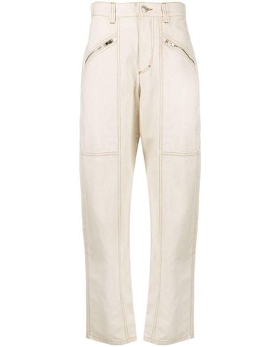Isabel Marant Fanny Denim Cotton Jeans - Natural
