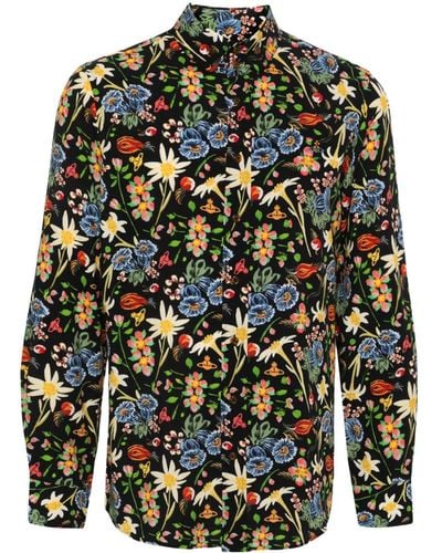 Vivienne Westwood Hemd mit Blumen-Print - Schwarz