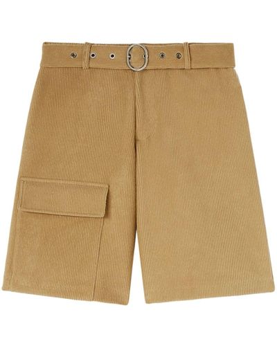 Jil Sander Belted Corduroy Cargo Shorts - Natural