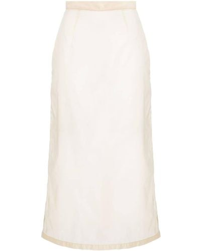 Maison Margiela Jupe semi-transparente à taille haute - Blanc