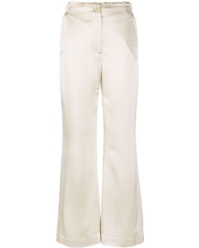 By Malene Birger Mid-rise Flared Pants - White