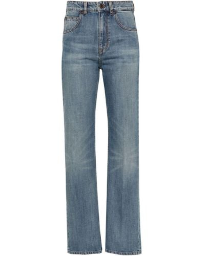 Victoria Beckham Schmale Julia High-Rise-Jeans - Blau