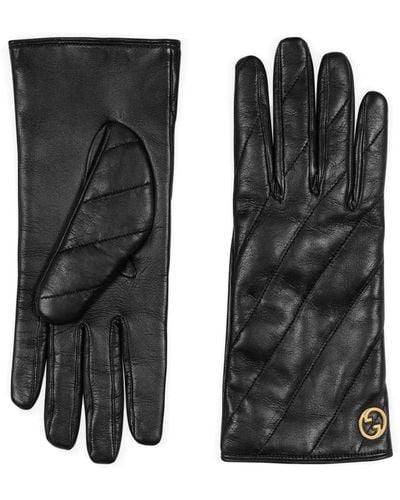 Gucci Leren Handschoenen - Zwart
