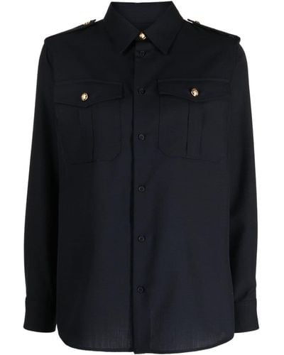 Nili Lotan Long-sleeve Virgin Wool Shirt - Black