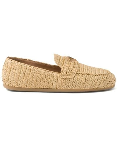 Prada Woven Loafers - Natural